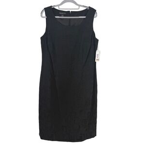 NWT INC Black Contemporary Textured Sheath Dress Plus‎ Size 14W Work Office
